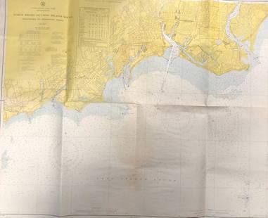 Land Ho! Antique N. Shore of the L.I. Sound, CT USCG: Description: Ahoy! Antique Coast Guard nautical chart of the L.I. Sound, Stratford to Sherwood Point, CT. Numbered C. & G. S. 220; published 1962. Material: paper. Measurement: approximate 35" x 43"