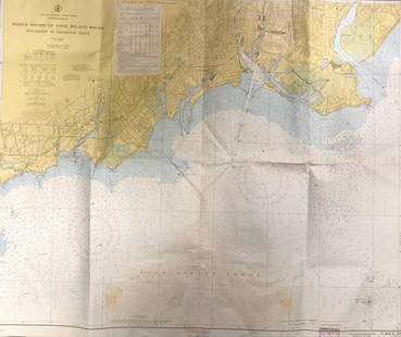 Land Ho! Antique N. Shore of the L.I. Sound, CT USCG: Description: Ahoy! Antique Coast Guard nautical chart of the L.I. Sound, Stratford to Sherwood Point, CT. This is a later publication than lot previously described. Numbered C. & G. S. 220; published