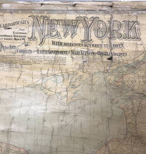 1903 SCARBOROUGH NEW RAILROAD COUNTY NY MAP: Description: 1903 SCARBOROUGH NEW RAILROAD, POST OFFICE, TOWNSHIP COUNTY New York map. This map shows counties, townships, cities, boroughs, villages, post offices and stations displayed, in a