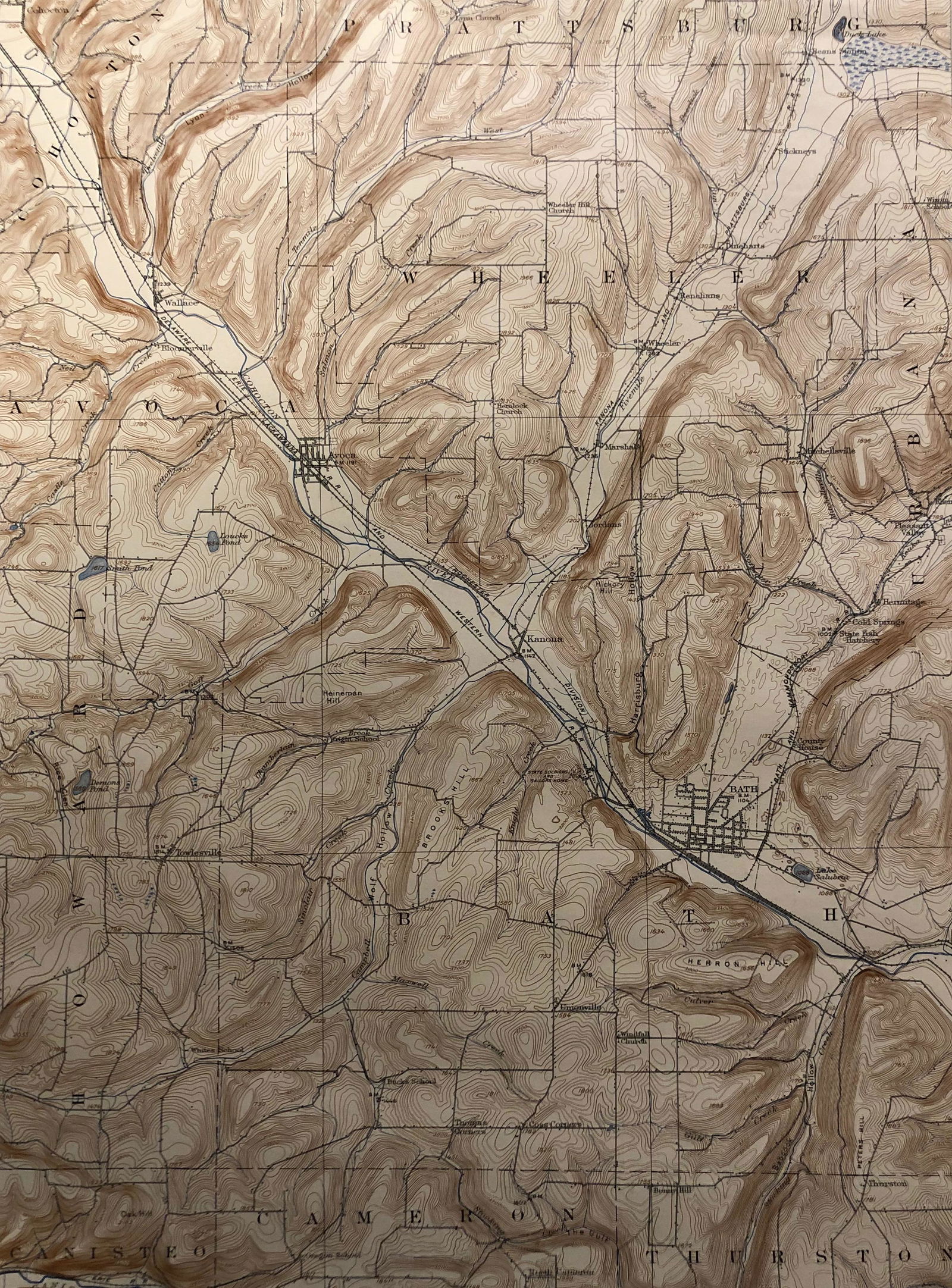 1944 NY Steuben County Bath Quadrangle Geological (1 of 9)