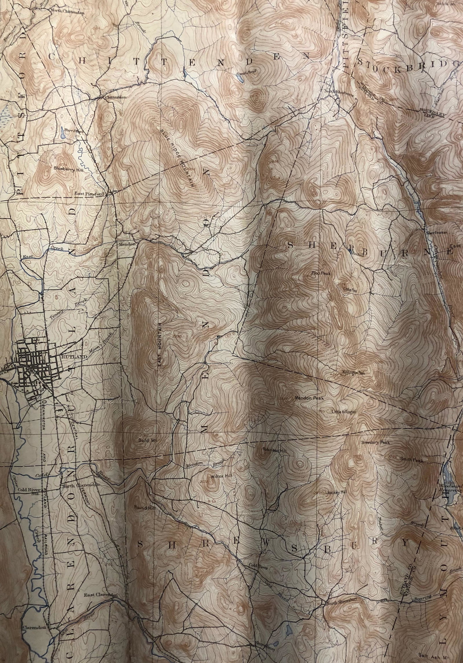 1933 VT Rutland Sheet Geological Survey Map: Description: Vintage 1933 VT Rutland Sheet Geological Survey Map, reprinted from a 1893 edition. Henry Gannett, chief topographer, H.M. Wilson, geographer in charge, triangulation by U.S. Coast and Ge