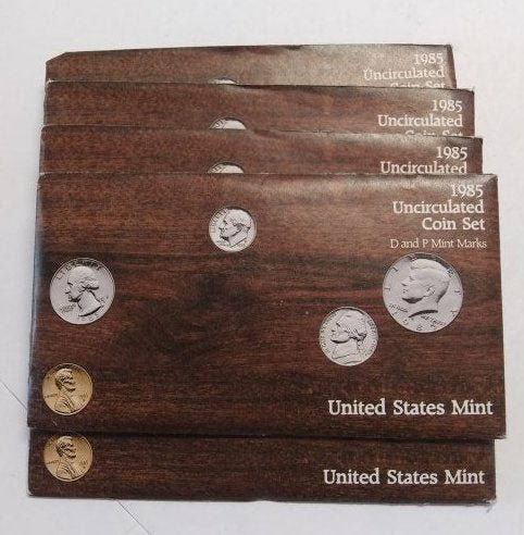 LOT OF 5 1985 Uncirculated Coin Set D&P Mint Marks (1 of 4)