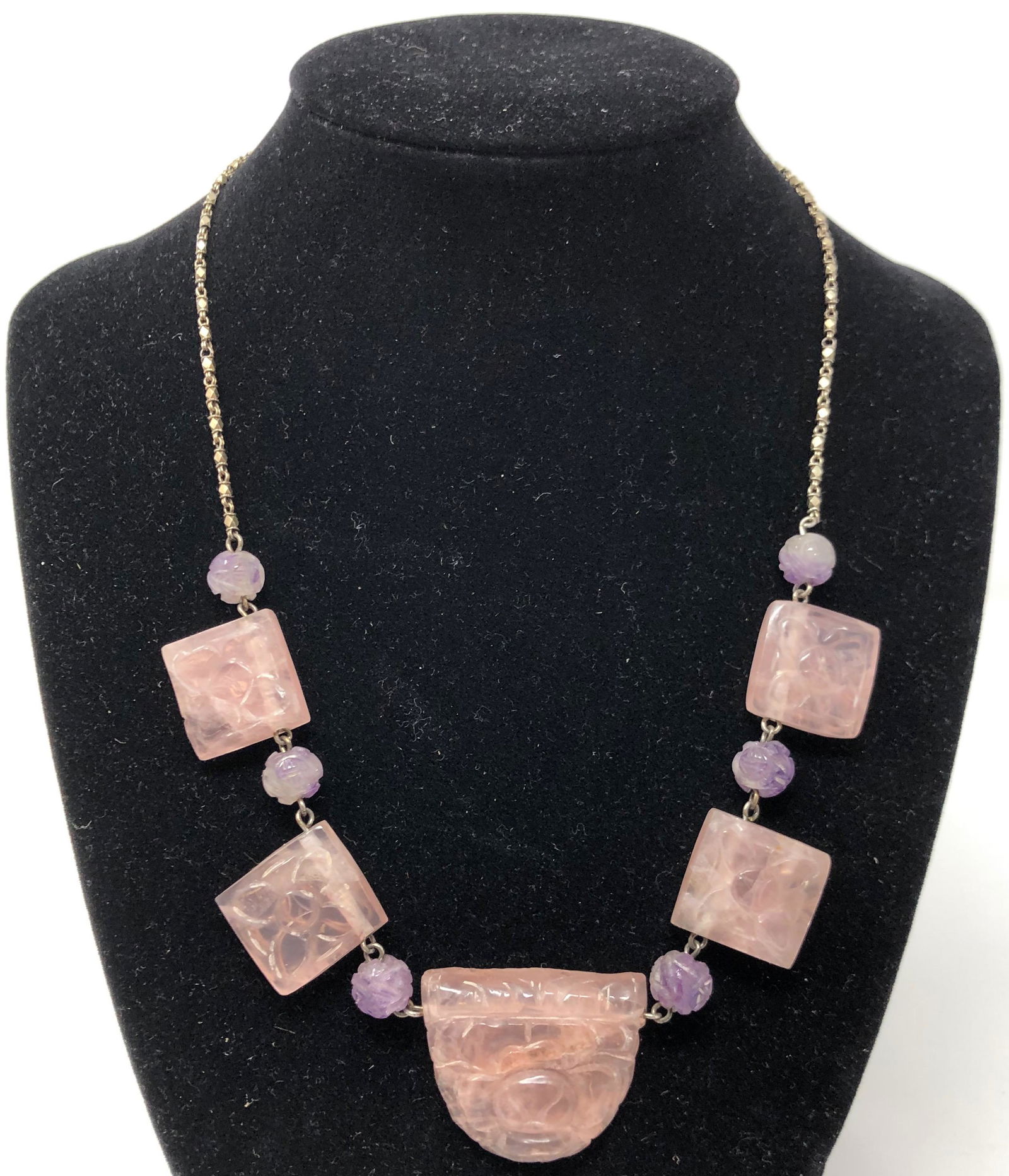 Beautiful Carved Rose Quartz Necklace (1 of 2)