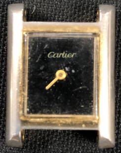 Vintage Cartier 18 K Gold Ladies Electroplated Watch: Description: Vintage Cartier 18k gold electroplated Swiss made tank ladies watch. No band; watch only. Missing winding mechanism. Shipping: $12.00 within the United States only.