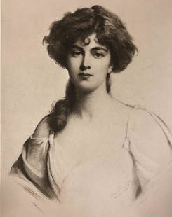Autographed F. Jenkins Lithograph: Description: From F. Jenkins Heliog, Paris, gorgeous antique lithograph of Viscountess Chelsea, signed by subject. From a portrait by Edward Hughes. Printed on heavy stock paper. Material: paper.