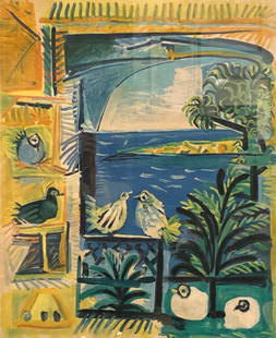 Vintage Henri Deschamps Lithograph After Picasso "Cote: Description: A vintage Henri Deschamps lithograph after Picasso Ã¢Â€ÂœCÃƒÂ´te dÃ¢Â€Â™Azur.” Commissioned by and for the Tourism Office of the French Government; ed., 81/23;