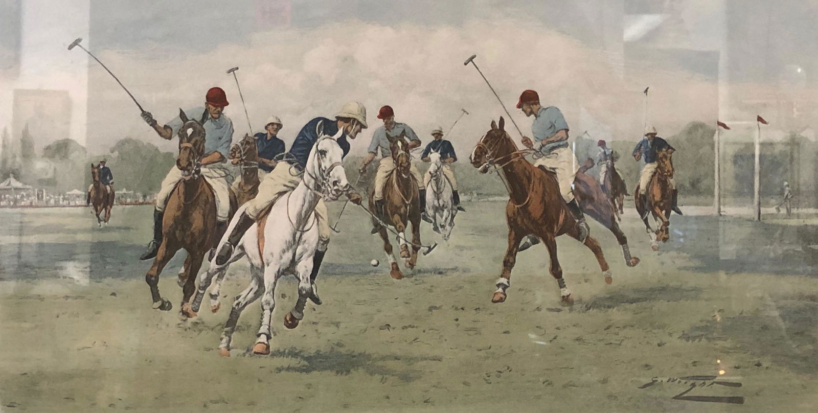 Framed George Wright Polo Print