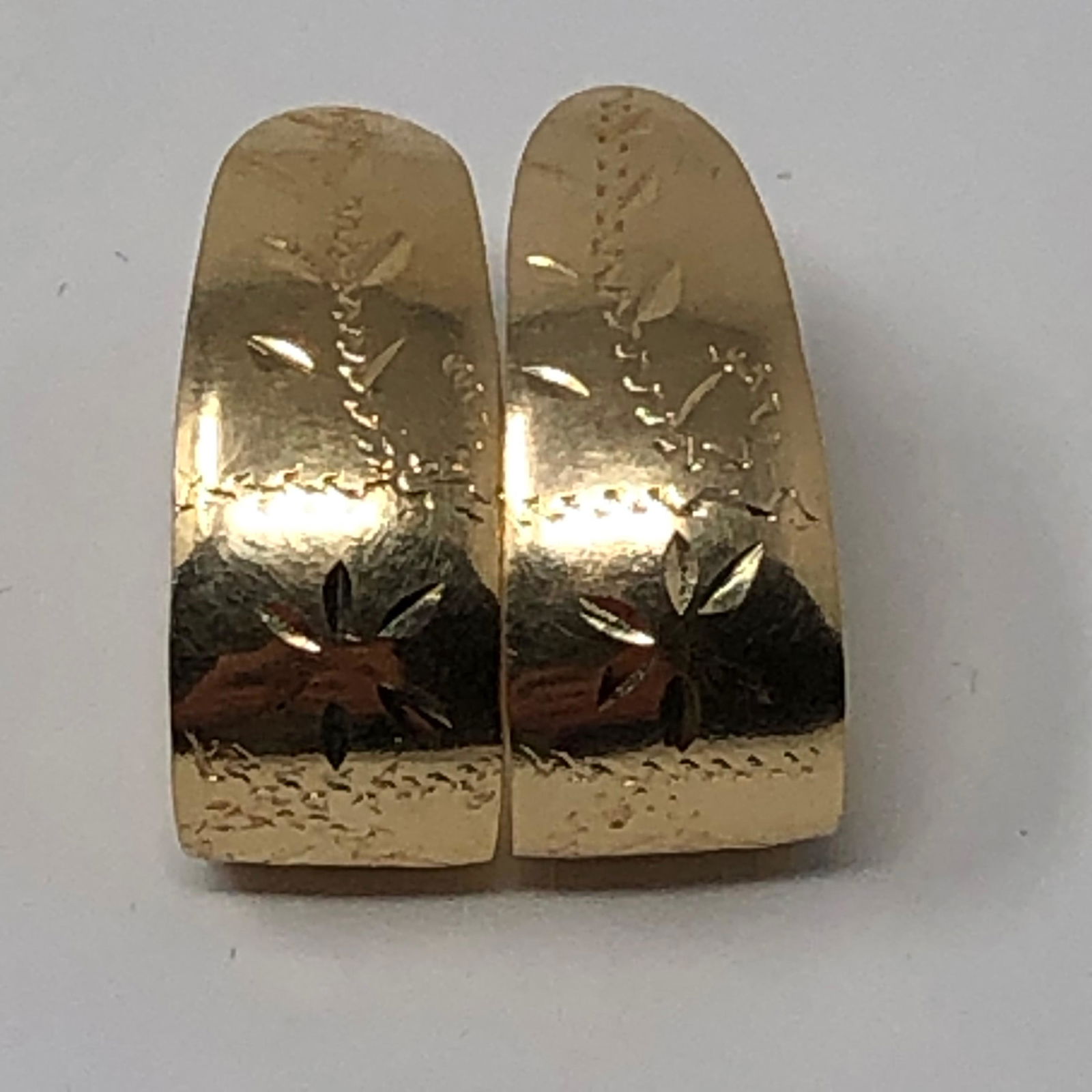 14K Etched Half Moon Earrings (1 of 2)