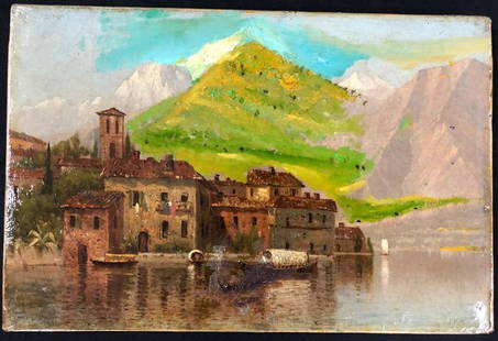 Late 19th Century James Brevoort Oil Painting: Description: Late 19th century oil painting by James Brevoort (1832-1918), repaired defect. Brevoort was an American artist known for his landscapes painted in the Hudson River School style, which