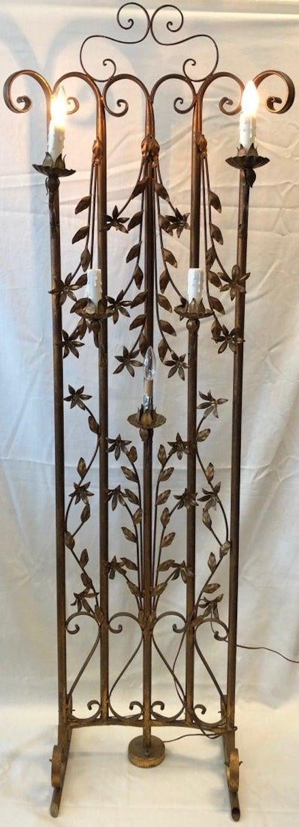 Art Deco/Art Nouveau Gilded Screen w/Lights (1 of 5)