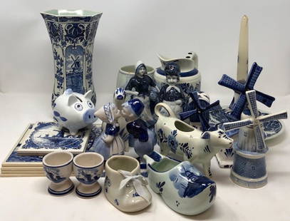 Lovely Delftware Collection: Description: Lovely collection of Delftware porcelain. authentic Delftware, made in The Netherlands, is hand painted by experienced artists and glazed in a centuries-old process. The results are