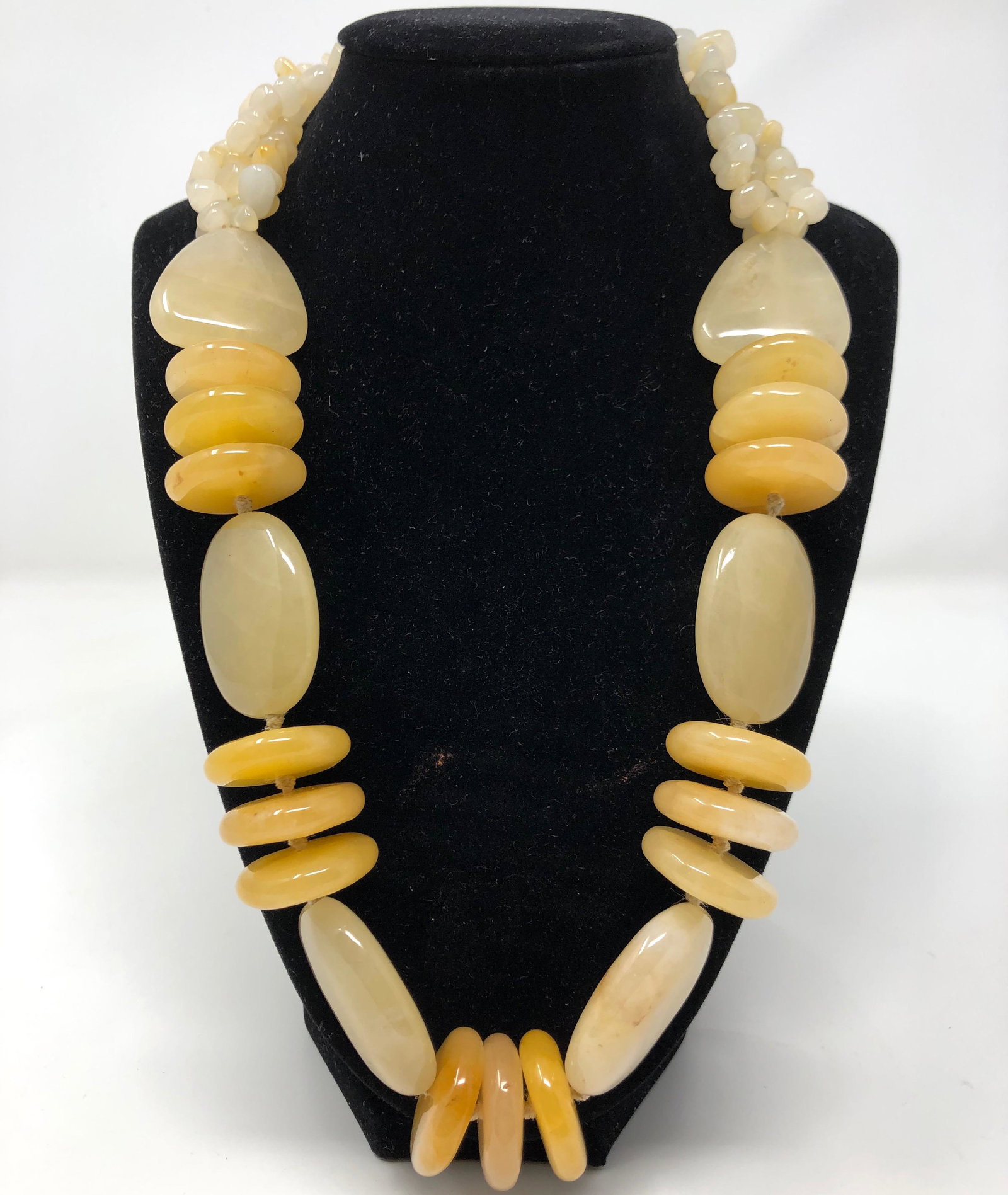 Sterling and Yellow Semi-Precious Beaded Necklace (1 of 2)