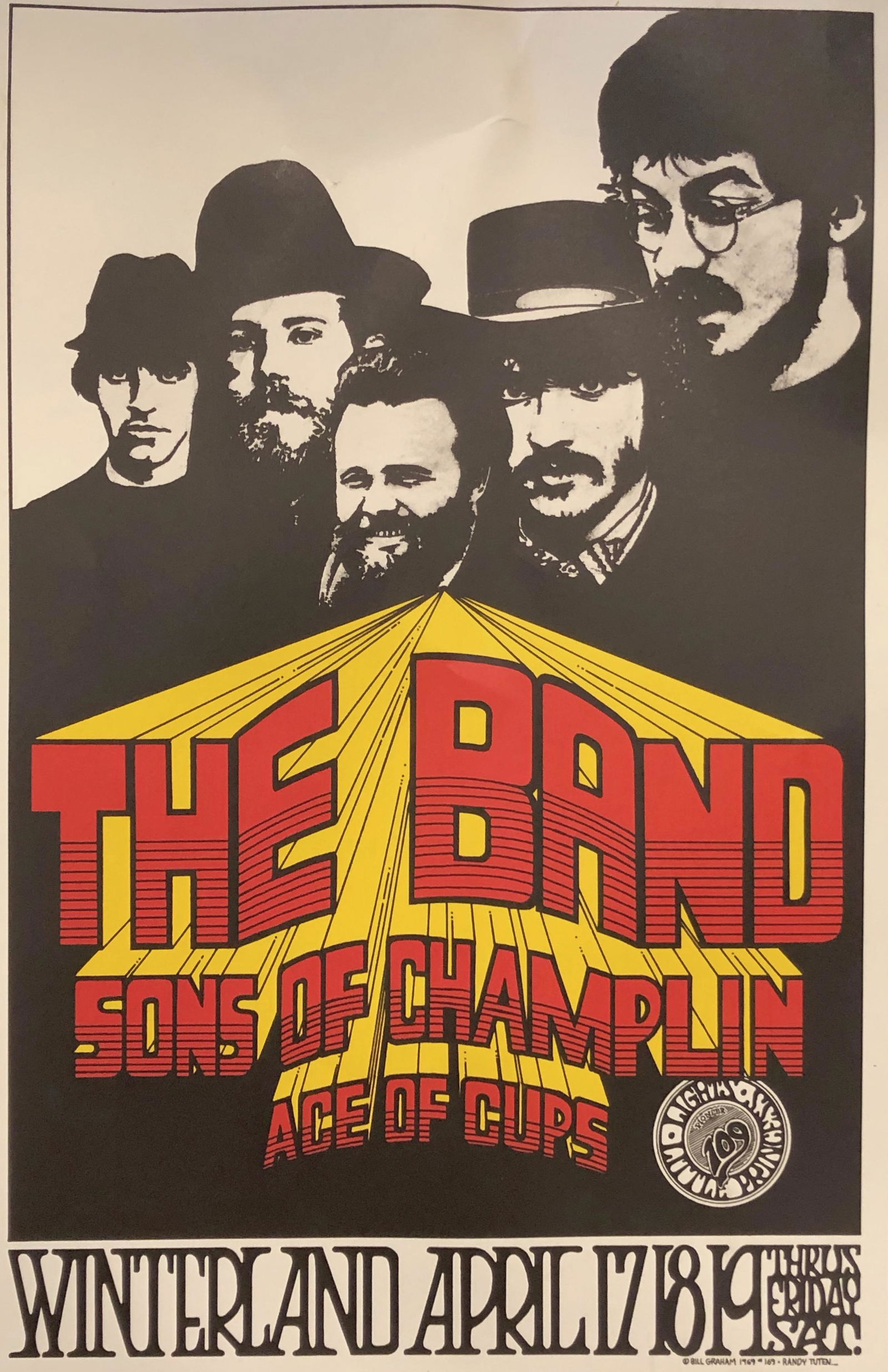 Vintage Rock & Roll THE BAND Poster Sons of Champlin (1 of 3)
