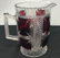 Crystal Cut Glass Pitcher with Ruby colored glass