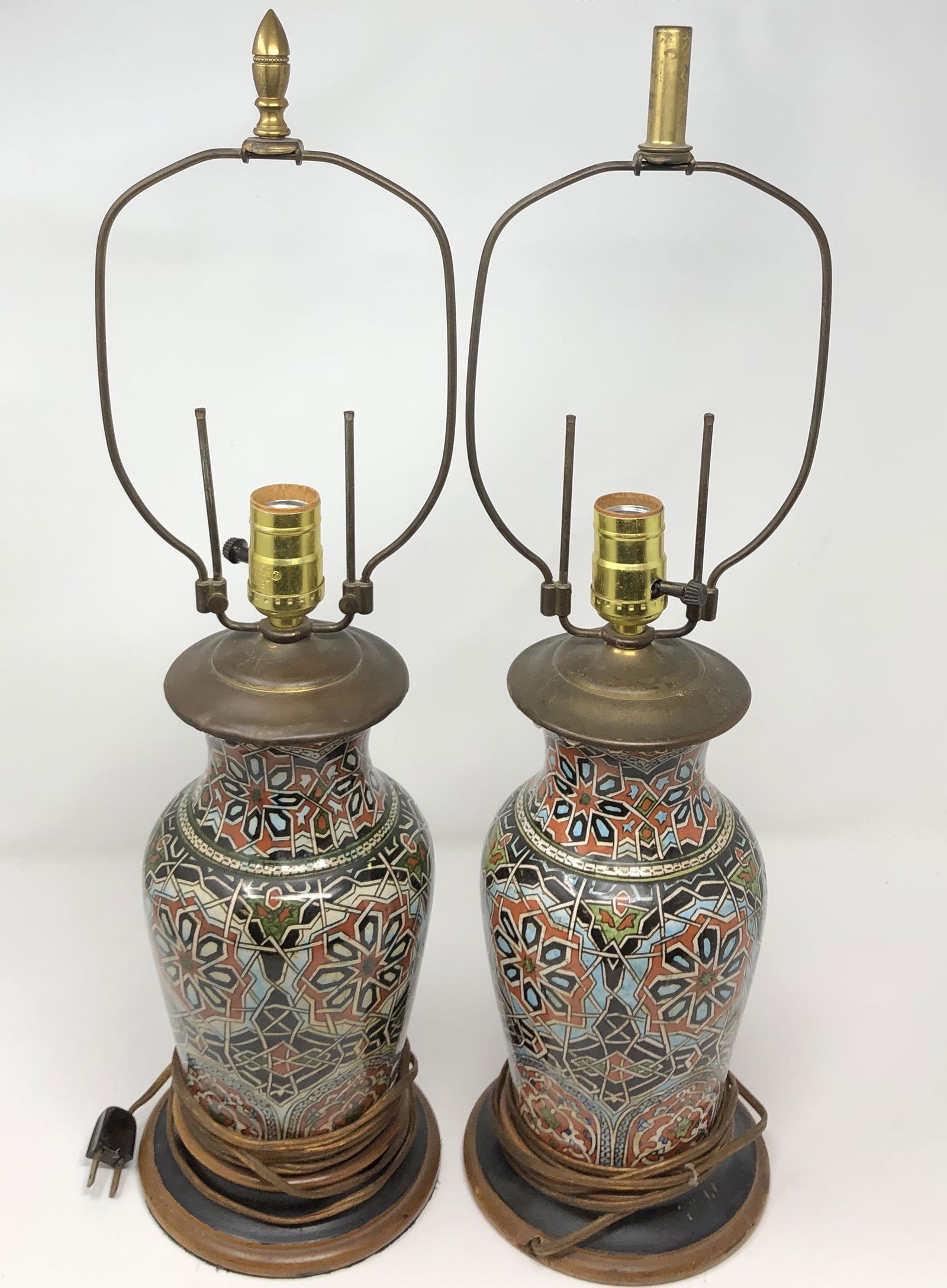Antique Moroccan vase lamp set (2) (1 of 5)