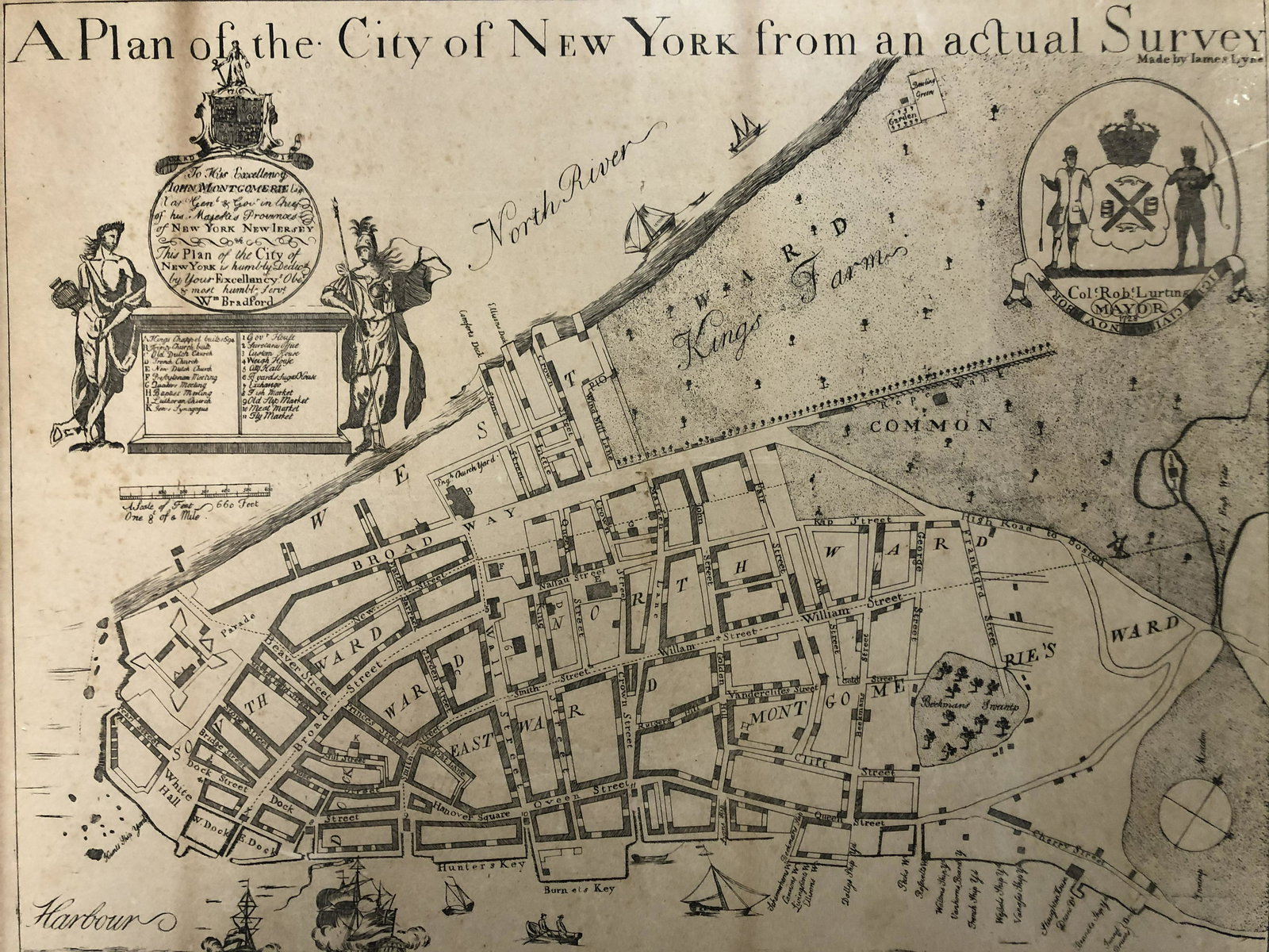 19th C. Plan of the city of New York from an actual (1 of 4)