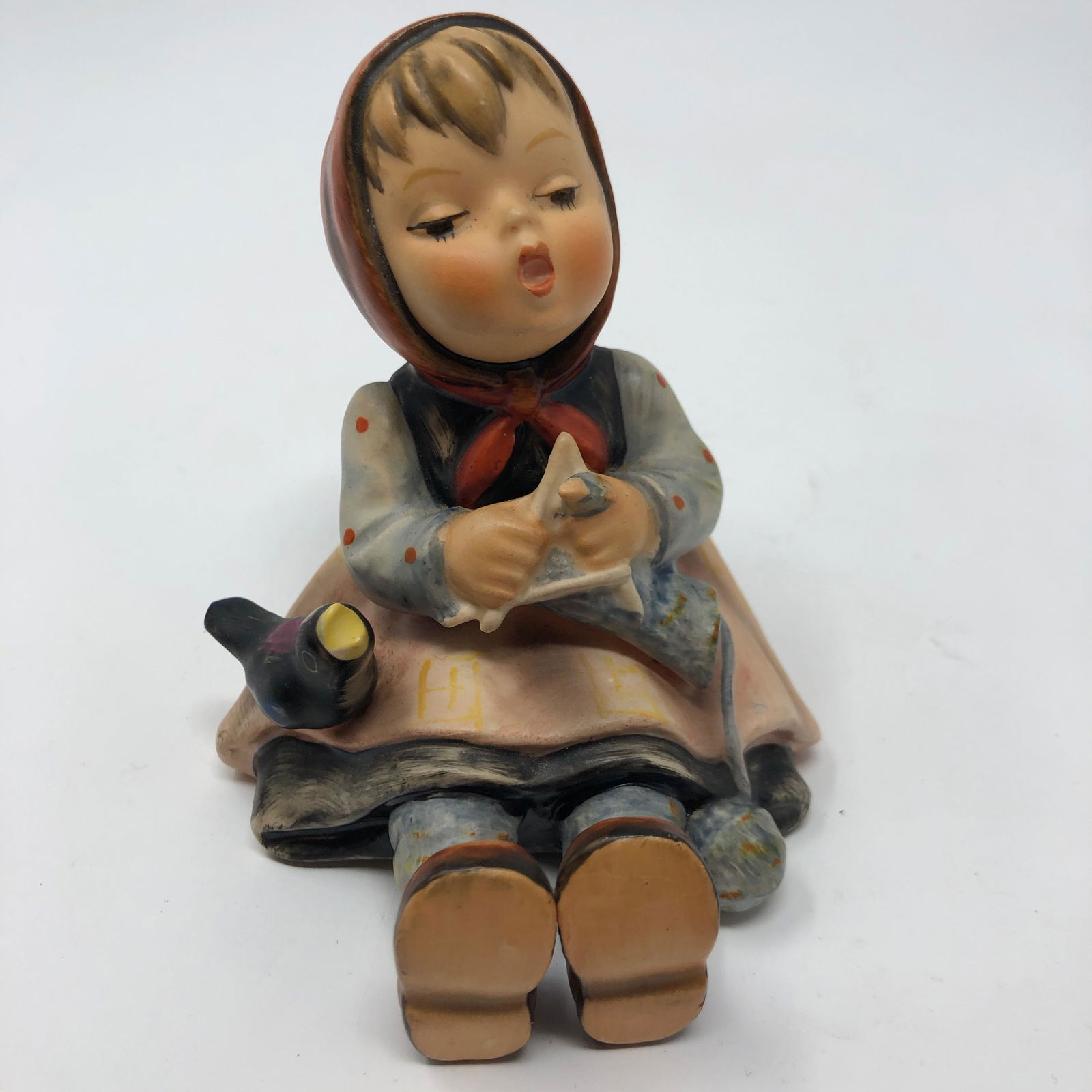 Vintage Hummel ÃƒÂƒÃ‚Â¢ÃƒÂ‚Ã‚Â€ÃƒÂ‚Ã‚ÂœHappy: Description: Endearing vintage Goebal Hummel ÃƒÂƒÃ‚Â¢ÃƒÂ‚Ã‚Â€ÃƒÂ‚Ã‚ÂœHappy PastimeÃƒÂ‚Ã‚Â” Figurine No. 69, made in W. Germany, TMK-3, circa 1960s. Figurine fe