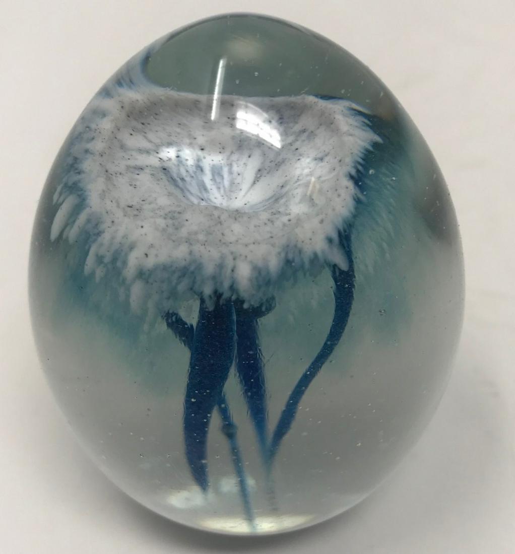 Ornamental decorative egg with jellyfish paperweight: Description: Ornamental decorative egg with jellyfish paperweight; 2.75" ; all measurements are approximate; Shipping cost: $20. Different rate to California, Alaska & Hawaii applies.
