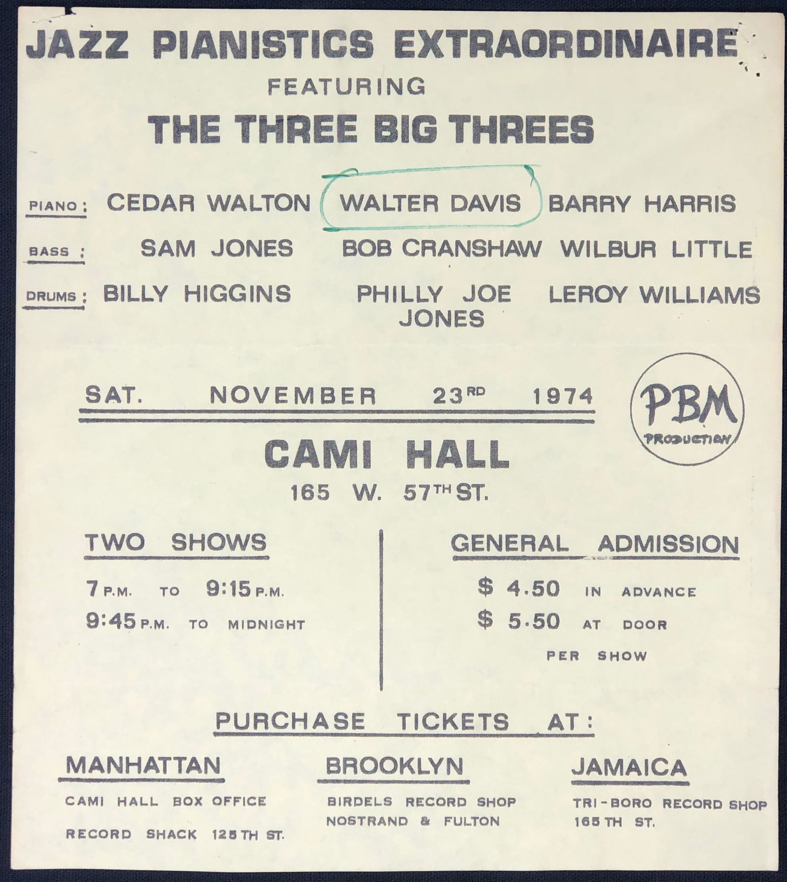 1 page flyer JAZZ PIANISTICS EXTRAORDINAIRE featureing (1 of 2)