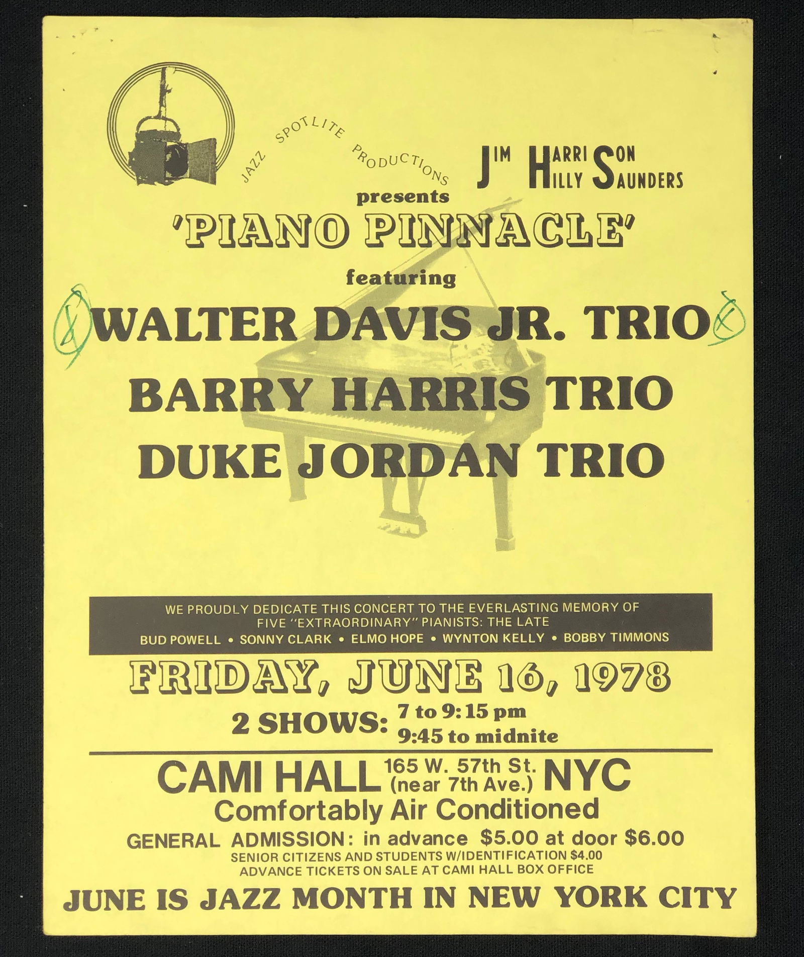 Music event 8 x 10 poster flyer WALTER DAVIS JR (1 of 2)