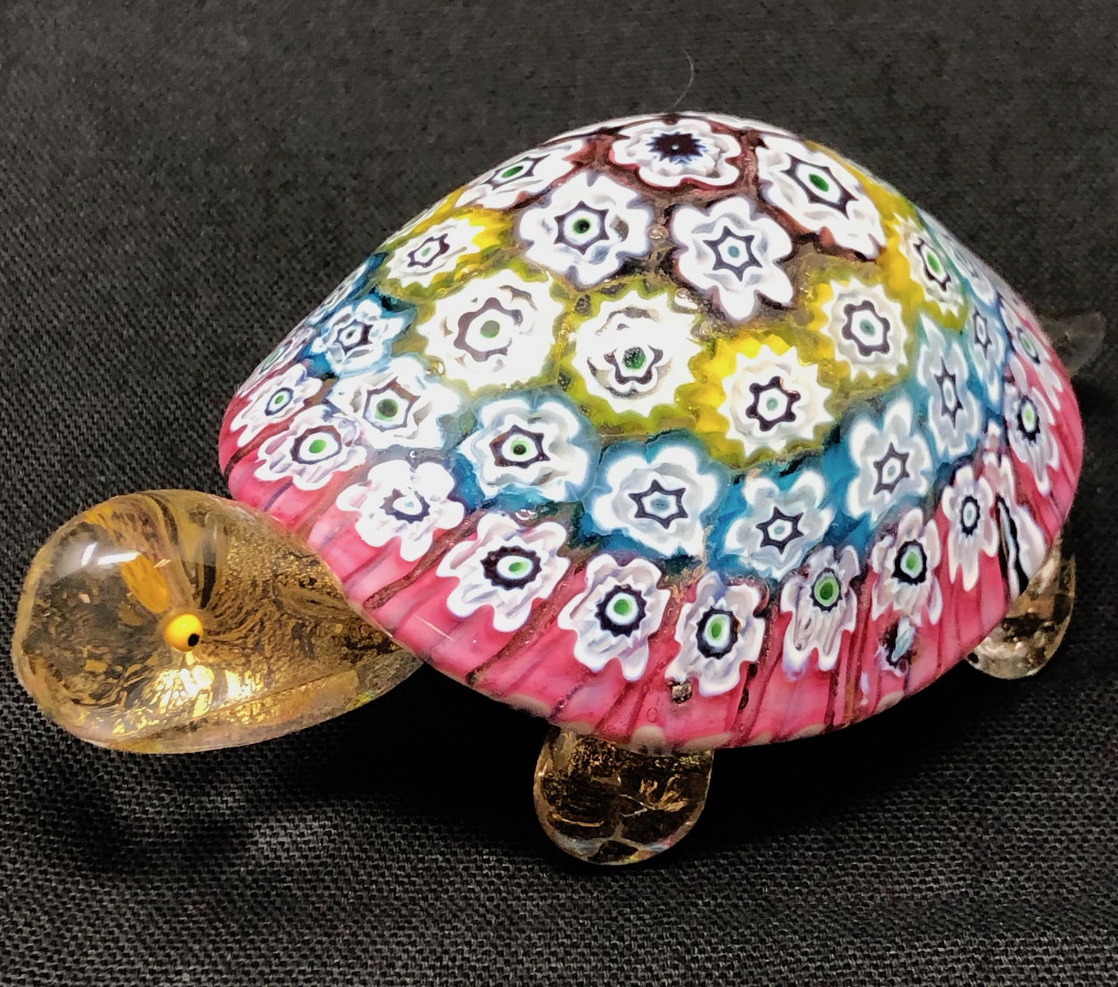 Ornate MURANO style ornamental handpainted glass turtle (1 of 3)