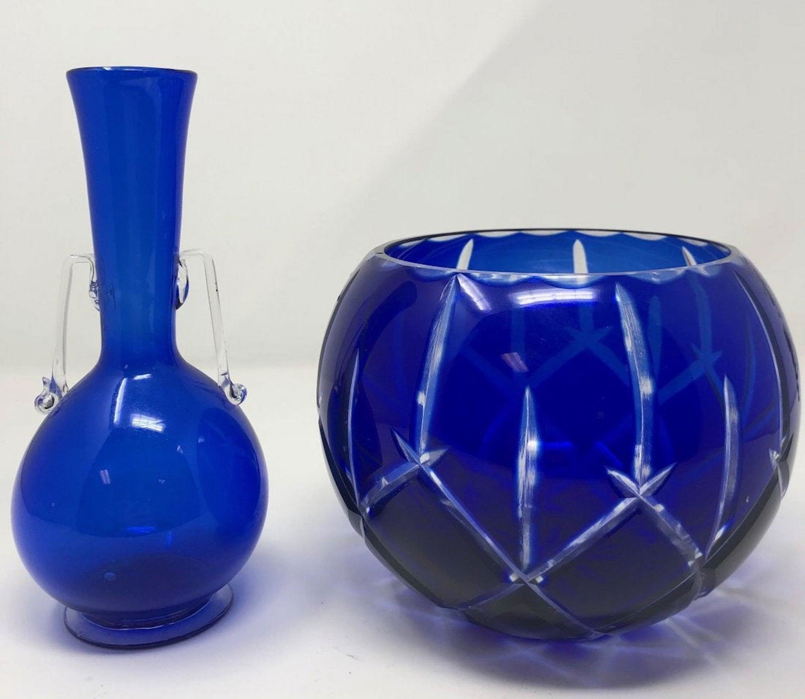Cobalt Glass Bud Vase and Bowl (1 of 6)