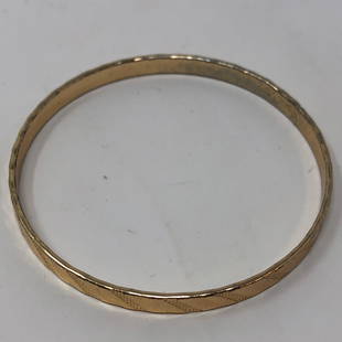 Angle Bangle Gold Tone Bracelet slip on sweet & pretty: Angle Bangle Gold Tone Bracelet slip on sweet & prettyApproximate measurements: 2.67 inches across;Materials: gold tone metal ;Condition: used, good;Shipping cost: $12. Different rate to California,