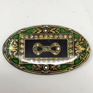 VINTAGE CATHERINE POPESCO enameled stones Pin Brooch: VINTAGE CATHERINE POPESCO enameled stones Pin BroochApproximate measurements: 2 x 1 inches;Materials: metal, stones, enamel;Condition: used, good;Shipping cost: $12. Different rate to California,