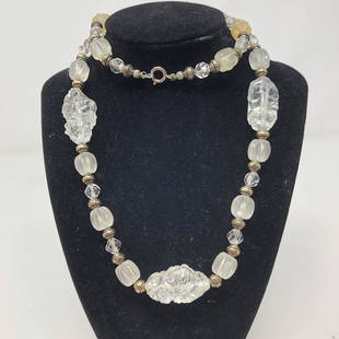 VINTAGE statement necklace: VINTAGE statement necklaceApproximate measurements: 30 inches total length;Materials: lucite, metal;Condition: used, good;Shipping cost: $12. Different rate to California, Alaska, Hawaii and all
