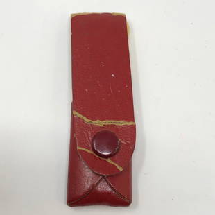 Mechanical Penci setl VINTAGE red faux leather case: Mechanical Penci setl VINTAGE red faux leather case goldtoneApproximate measurements: 3 x 1 inches;Materials: metal cardboard;Condition: used, good;Shipping cost: $12. Different rate to California,