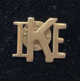 IKE Dwight D Eisenhower Campaign Pin Tie Clasp: IKE Dwight D Eisenhower Campaign Pin Tie Clasp PoliticalApproximate measurements: 0.75 x 0.75 inch;Materials: metal;Condition: used, good;Shipping cost: $12. Different rate to California, Alaska,