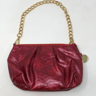vintage CHICO'S red leopard look style lining goldtone: vintage CHICO'S red leopard look style lining goldtone chain & zipApproximate measurements: 8 x 5 x 2 inches;Materials: metal, fabric, non leather matrial;Condition: used, good;Shipping cost: $19.