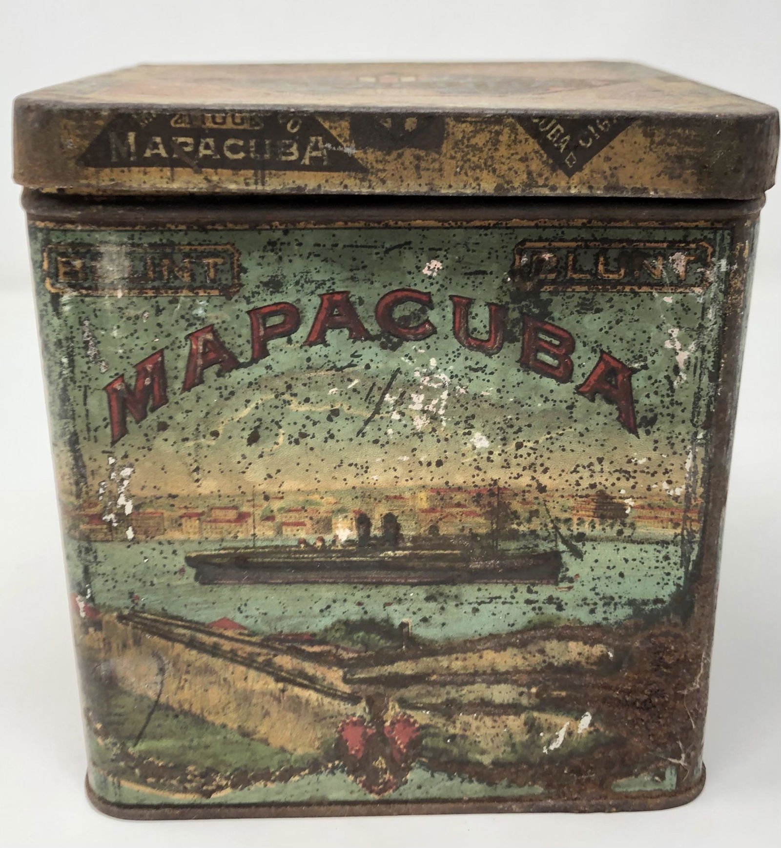 * SCARCE * RARE * BLUNT MAPACUBA bas relief pressed tin (1 of 5)