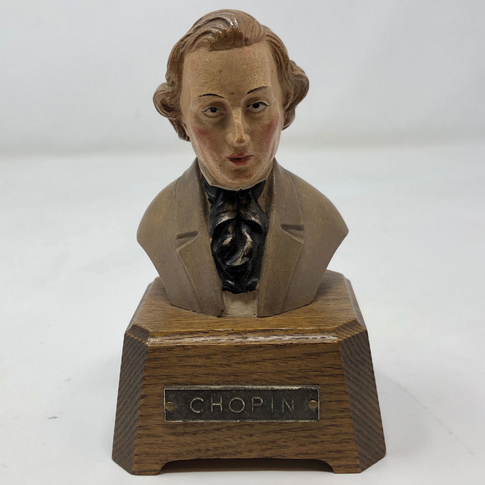 Chopin bust Wooden Music Box Figurine bust Swiss Reuge (1 of 3)