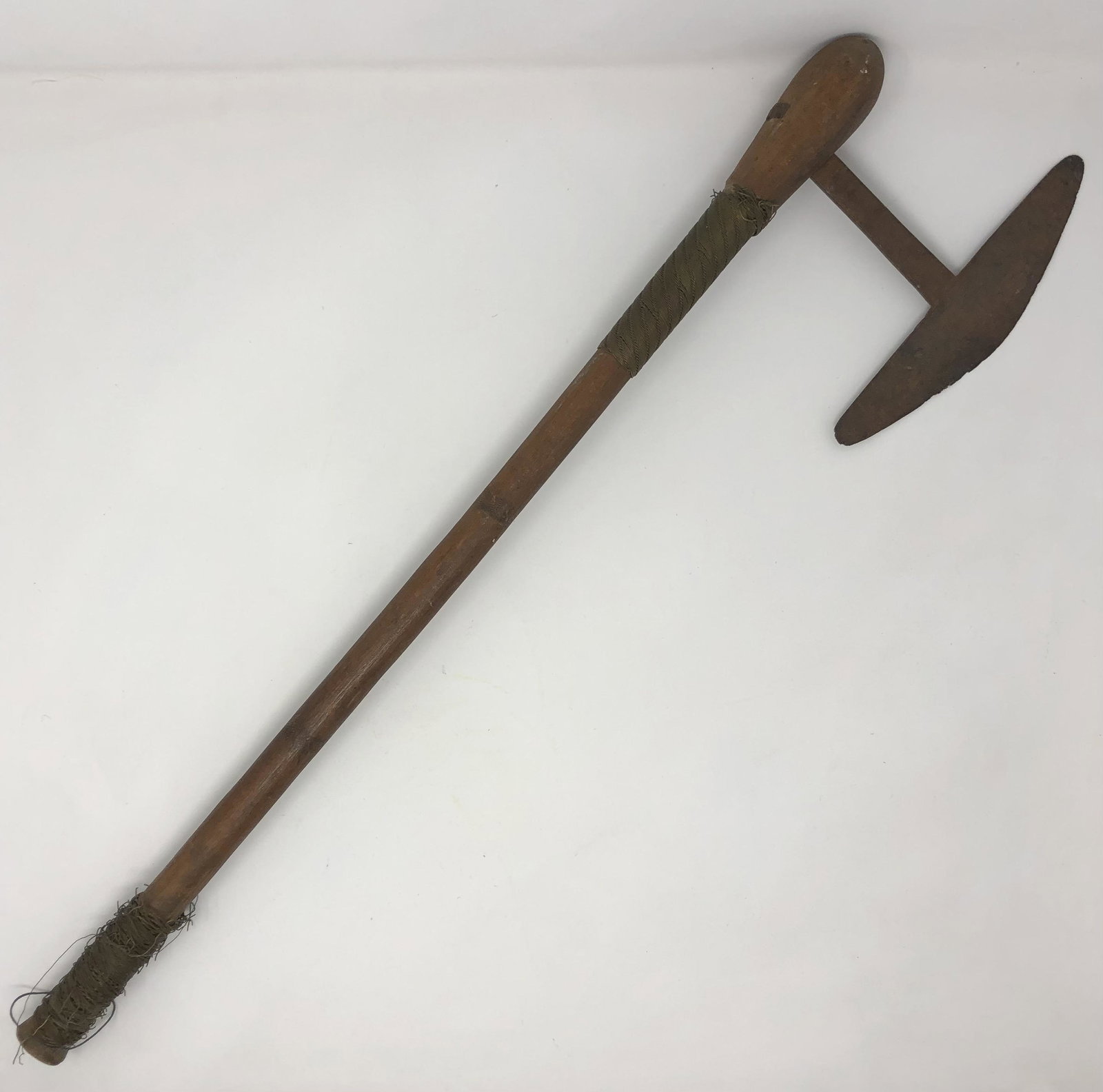 Antique Yoruba Nigeria warrior wood handle hoe #2: Description: Antique Yoruba warrior wood handle hoe. Medium: Metal/ Wood; Measurement approximate: 24 " H Inches. Shipping cost: $30 Different rate to California, Hawaii and Alaska applies.