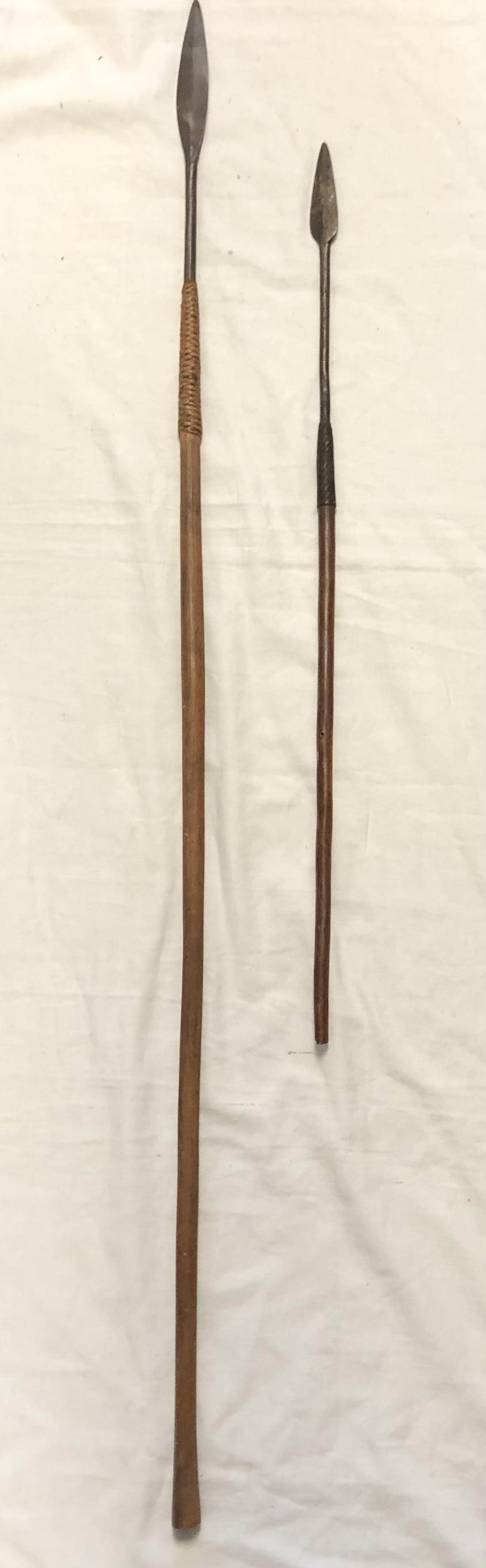 Antique Two Kenyan Maasai spear # 1 (1 of 6)