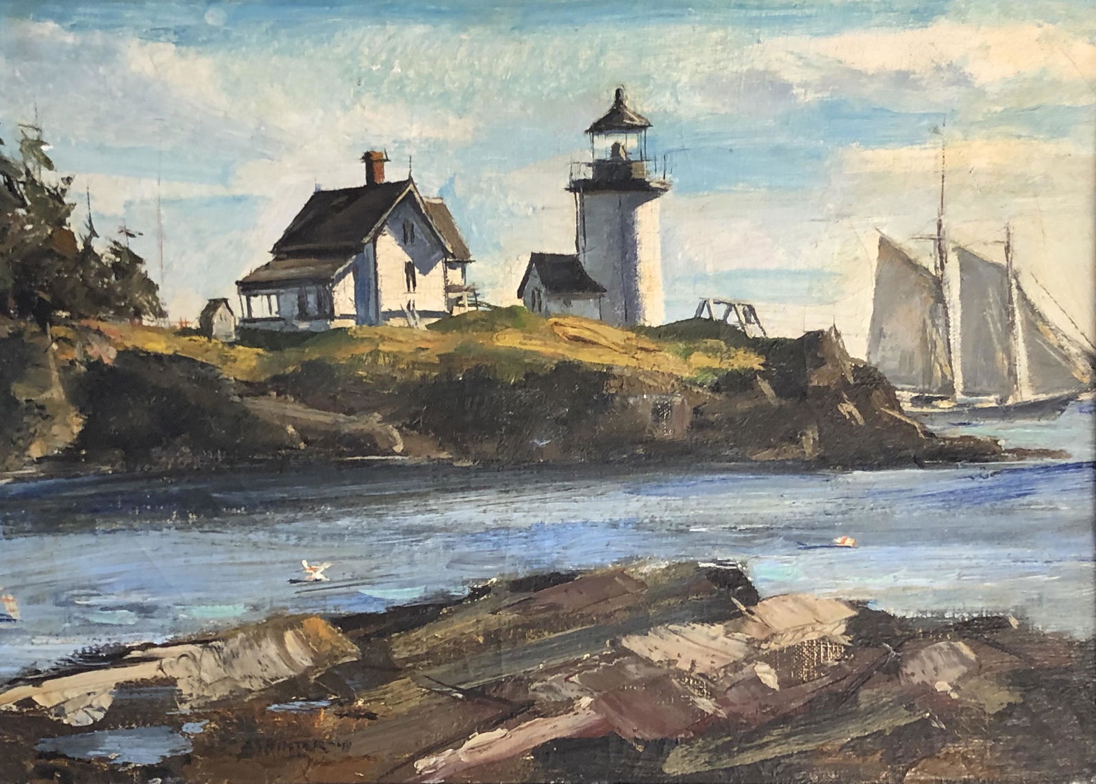 ANDRE WINTER OIL PAINTING ON BOARD (1 of 4)