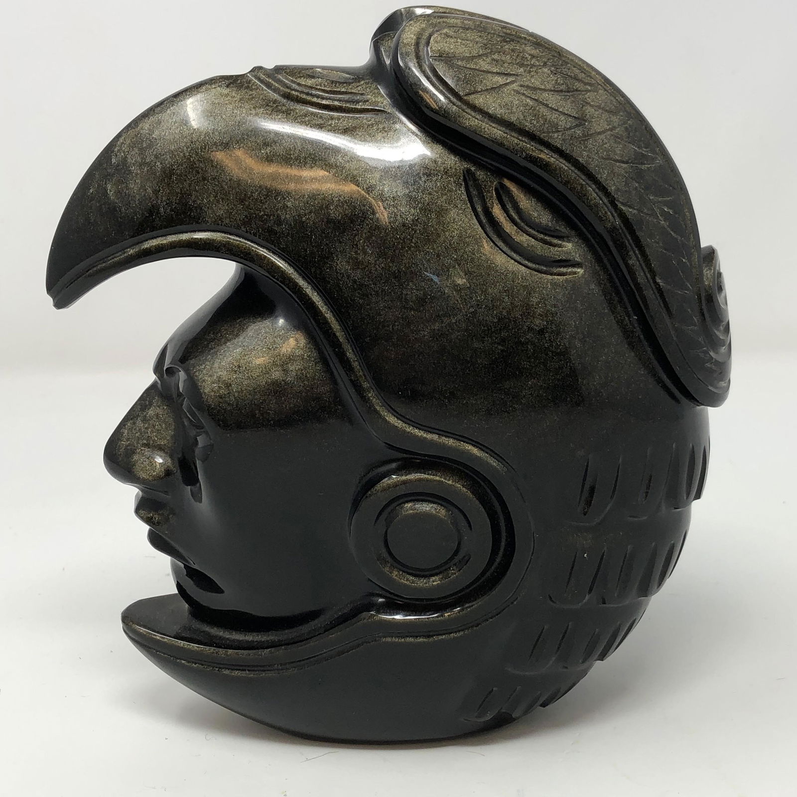 ONYX head BUST /MEXICAN MUSEUM OF ANTHROPOLOGY (1 of 5)