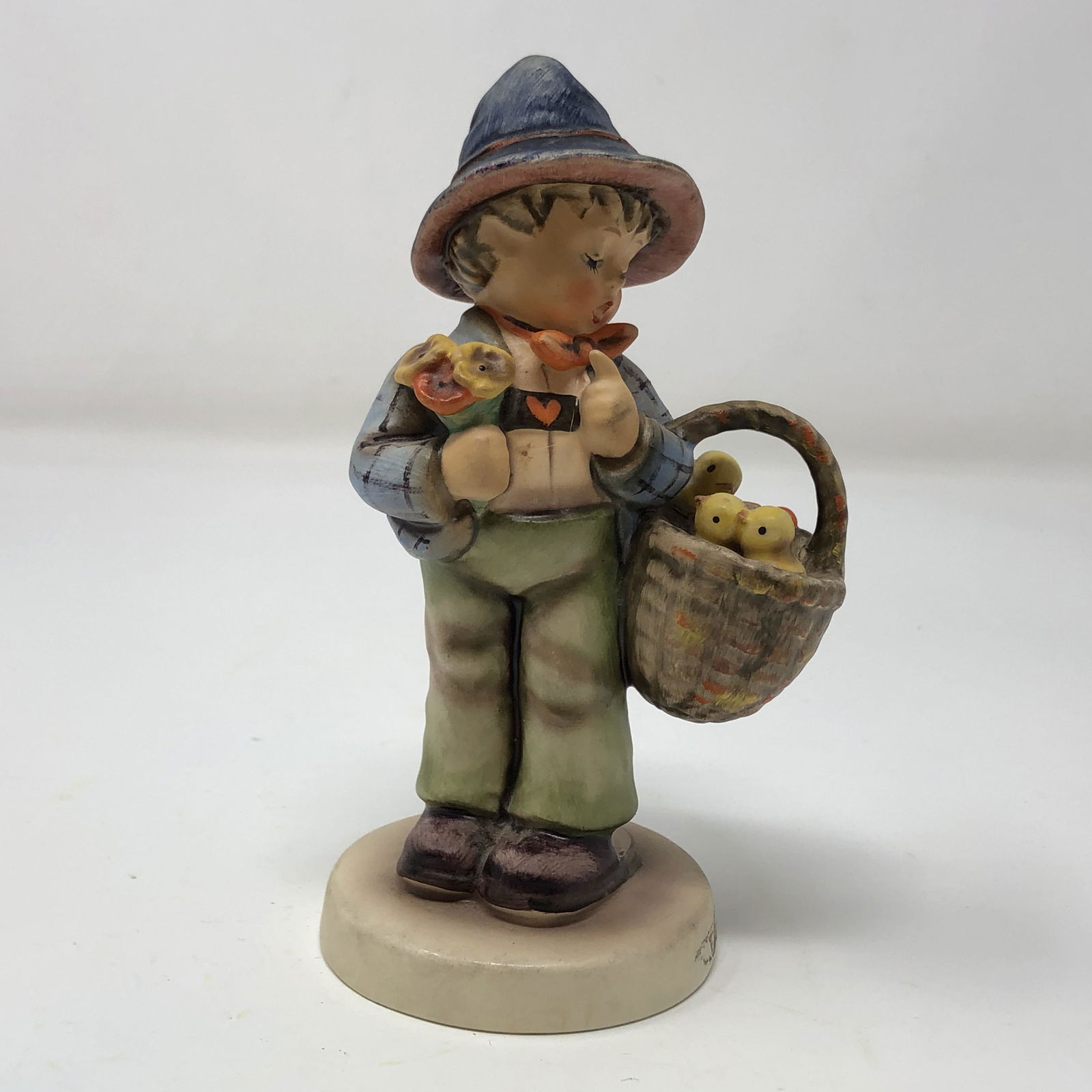 Goebel Hummel  378 Boys with Chick in Basket. TMK 5 (1 of 3)