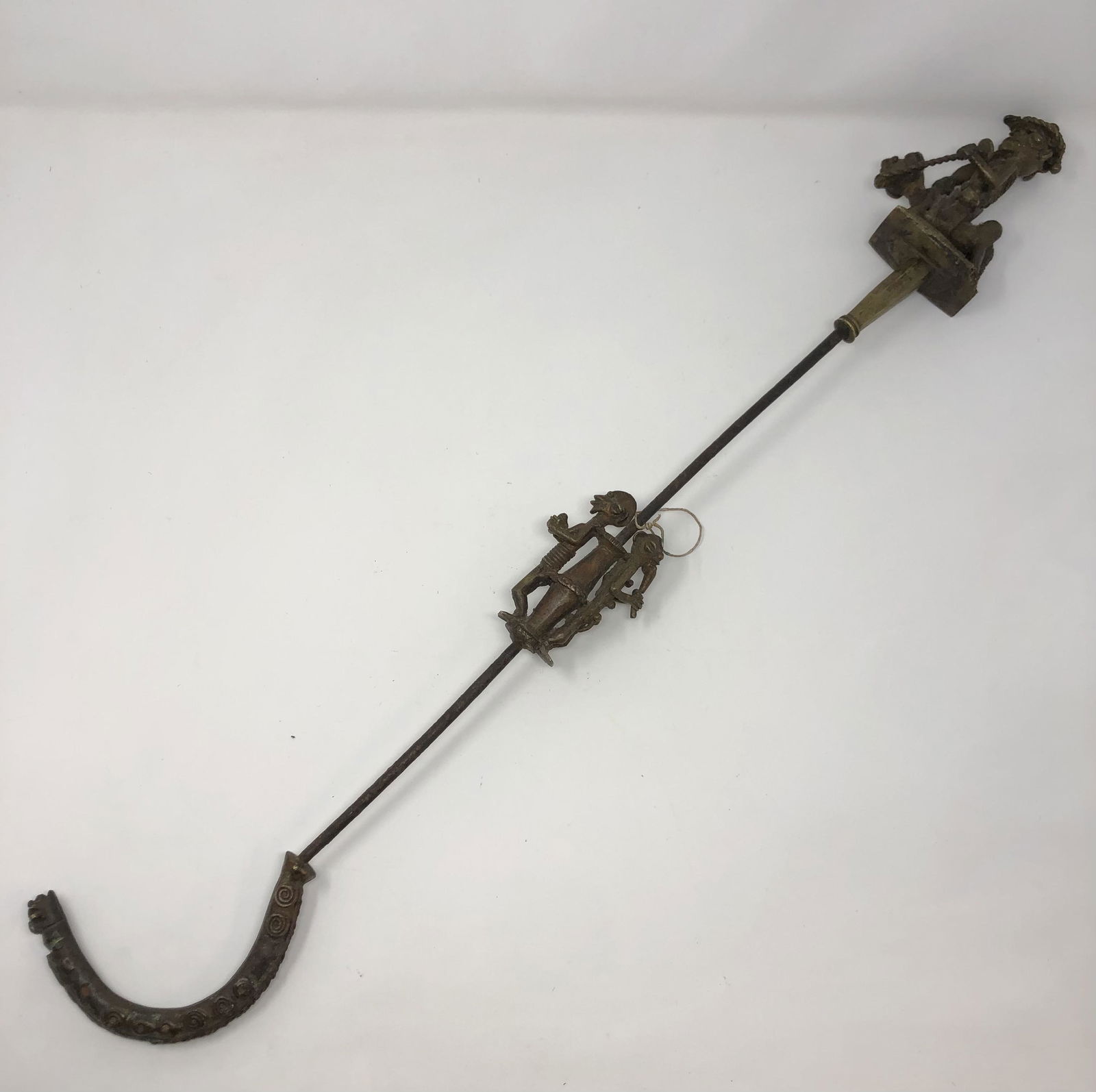 Antique Benin West Africa Bronze/Brass Chief staff (1 of 3)