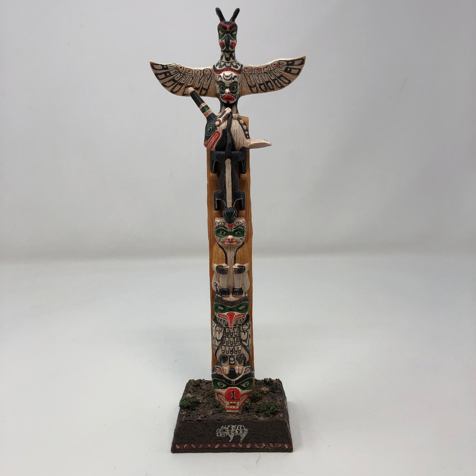 Totem Pole Pacific Giftware Edmund OK totem pole: Totem Pole Pacific giftware Edmund OK totem pole Approximate measurements: 10.5 x 3.0 x 2.0 inchesMaterials: metal, stone, wood, felt fabric, paintShipping cost: $19. Different rate to California, Ala