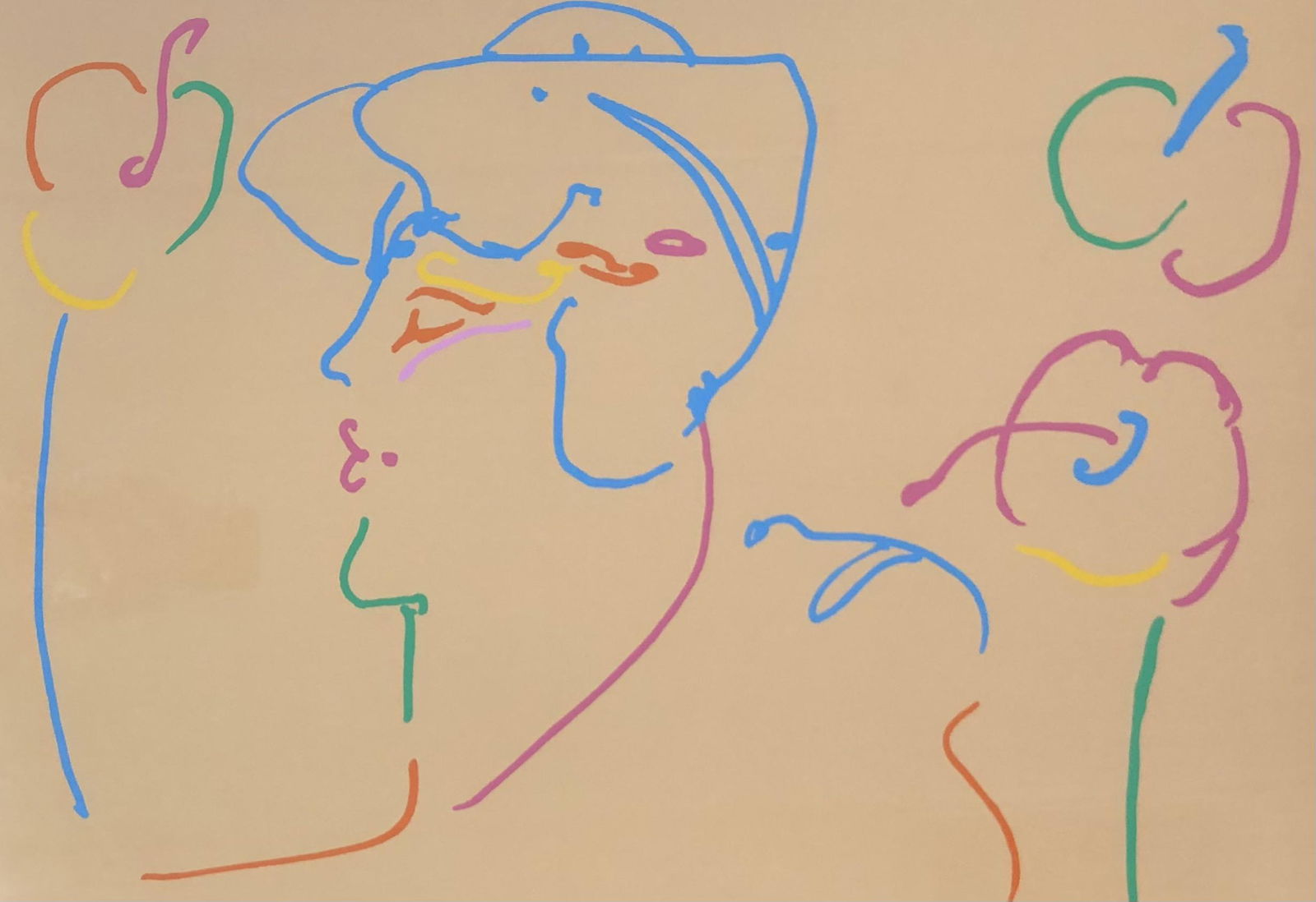 PETER MAX signed/numbered color lithograph abstract: Signed/numbered color lithograph by Peter Max abstract 58/175, elegantly framed under glass, signed in pencil by artist below art area bottom right. Approximate measurements: 38 x 31 inches total fram