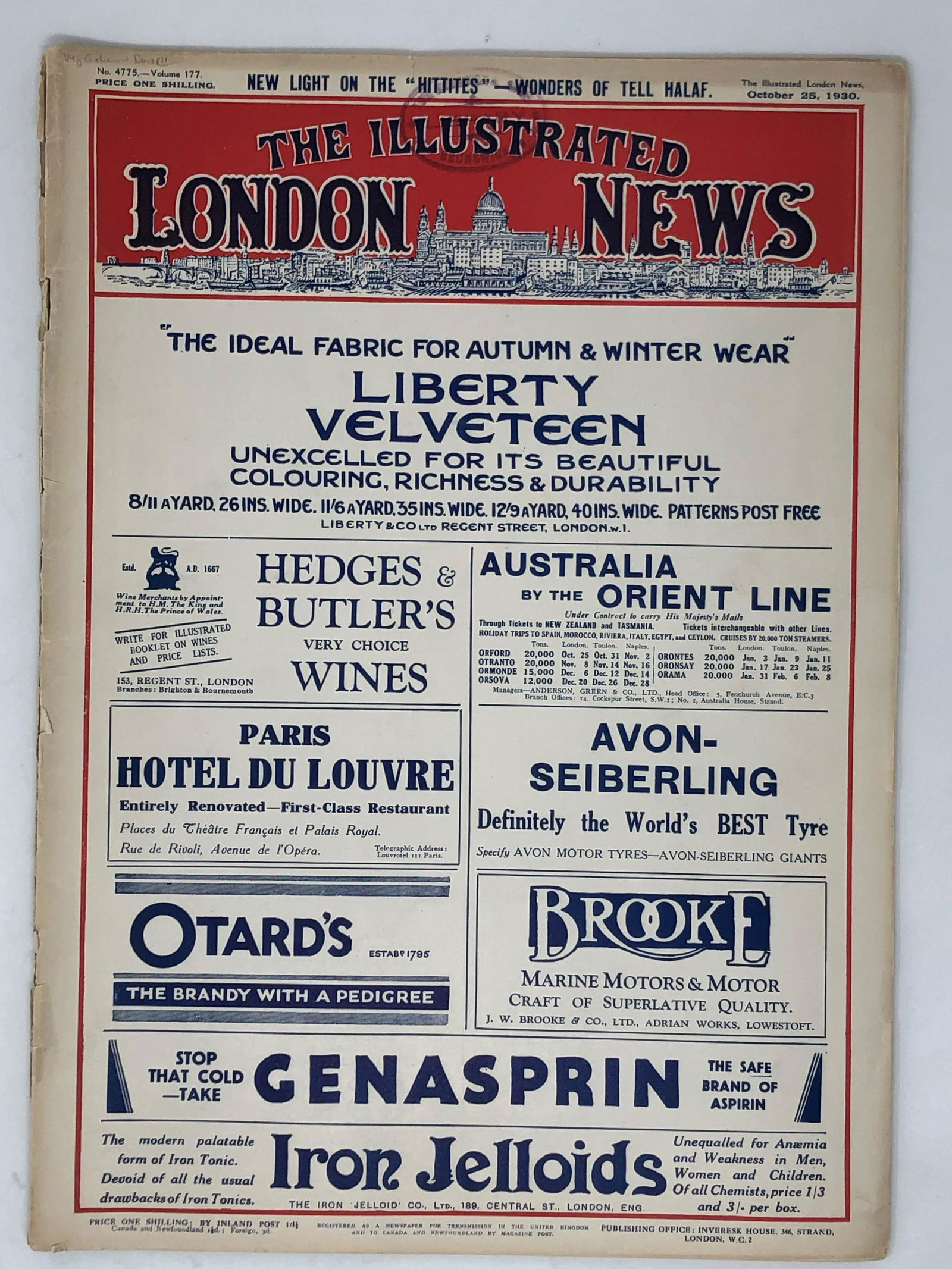 October 25, 1930 The ILLUSTRATED LONDON NEWS weekly (1 of 2)
