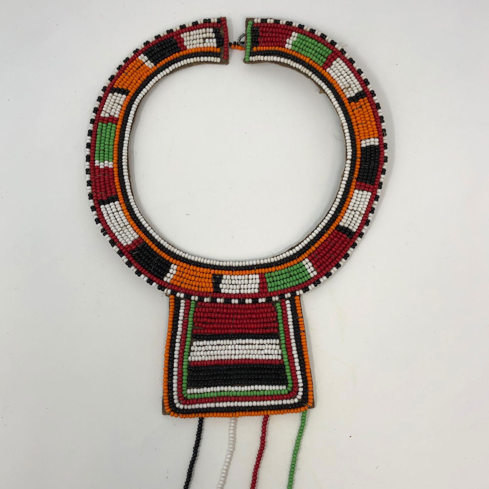 NATIVE AMERICAN INDIAN Beaded Leather Spirit Collar (1 of 2)