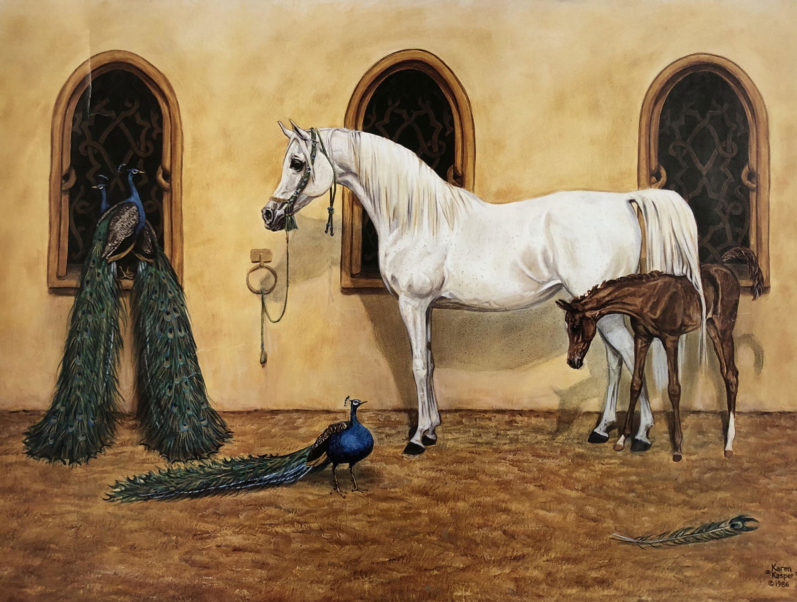 RARE Karen Kasper signed 1986 THE PEACOCKS color litho (1 of 6)