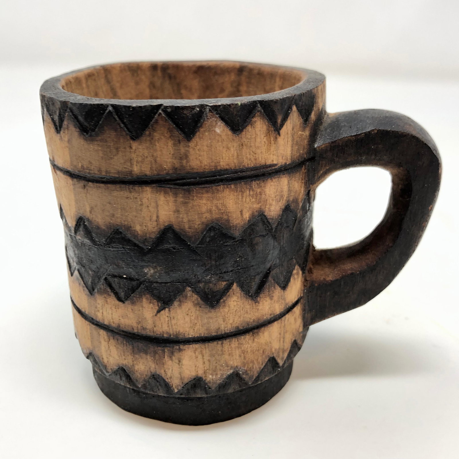INCA, AZTEC MAYA wooden BARREL MUG (1 of 3)