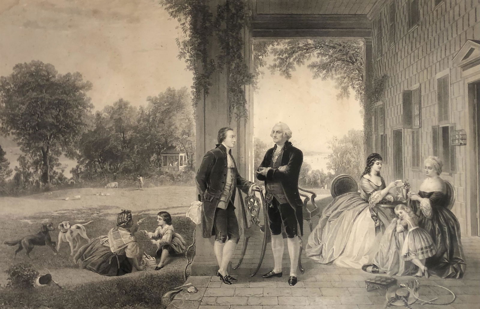 Tho Oldham Barlow/ THE HOME OF WASHINGTON Engraving (1 of 5)