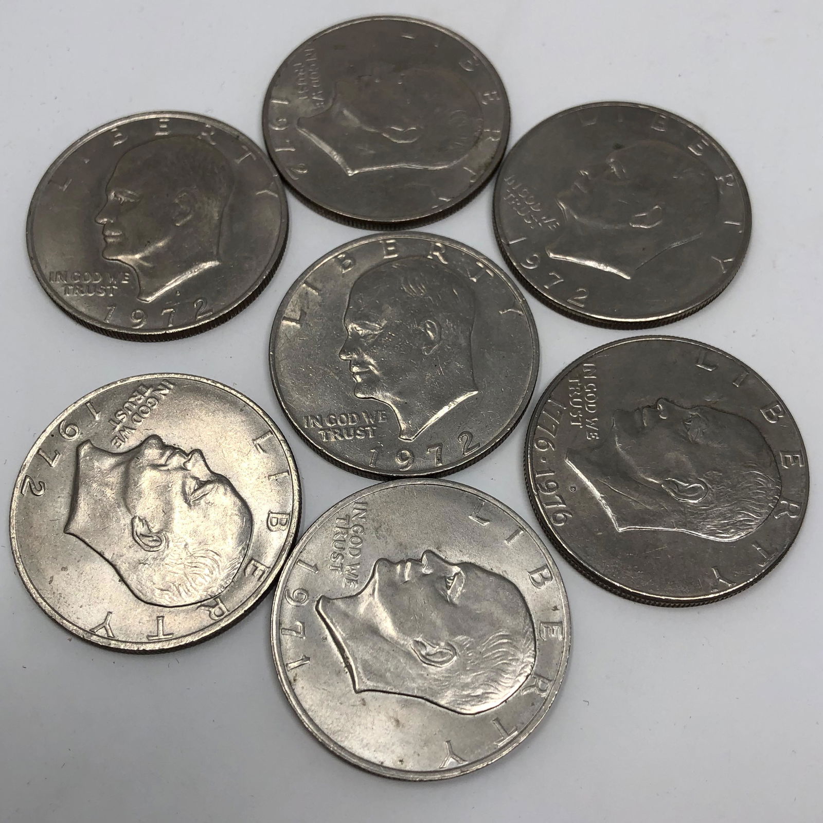 Seven (7) Clad IKES $1 Dollar Eisenhower Dollars from (1 of 2)