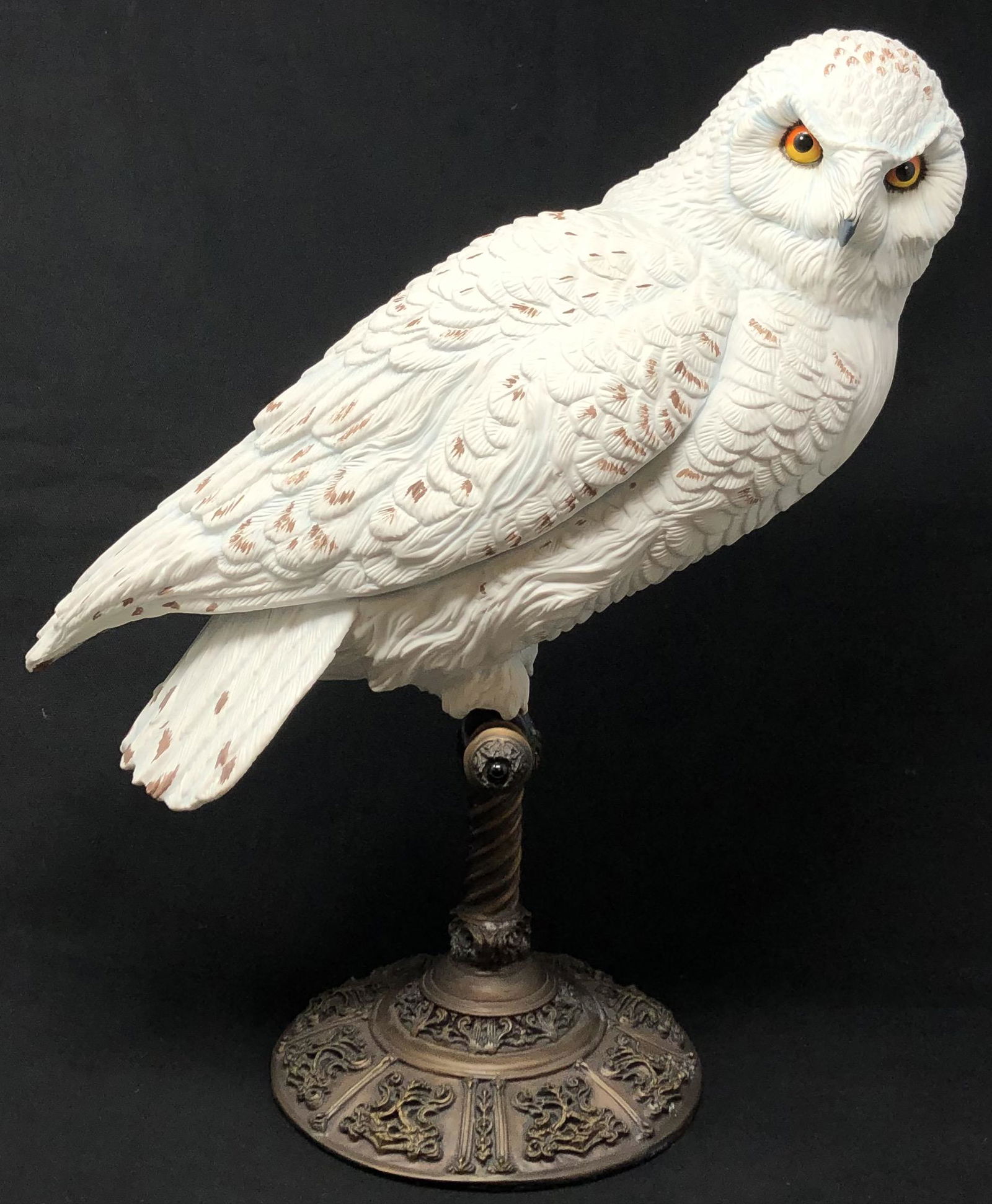 WHITE OWL STATUE ON bronze perch (1 of 5)