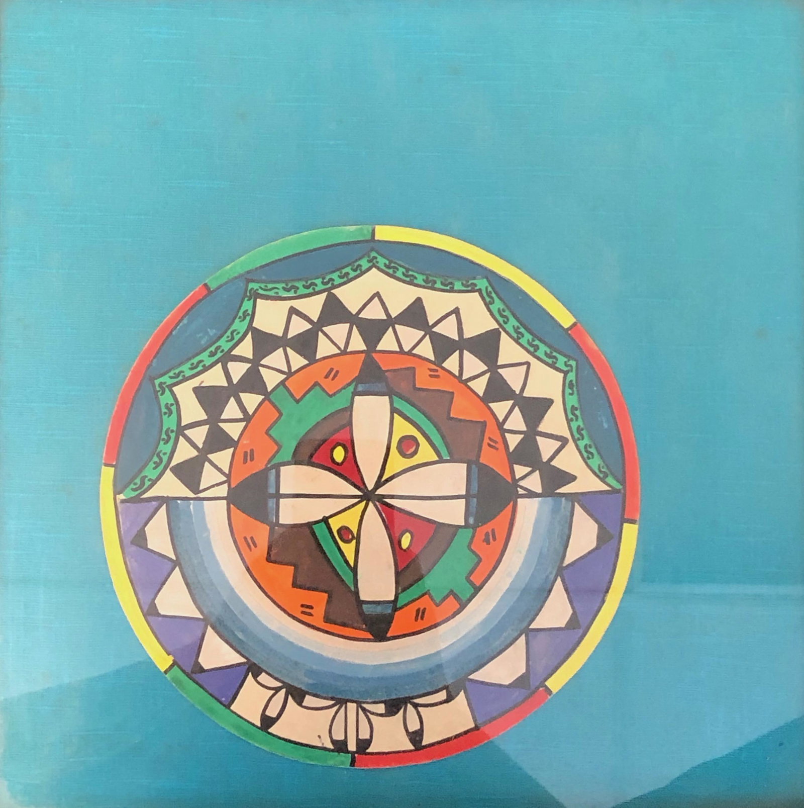 Vintage Native American Indian Watercolor Painting (1 of 3)